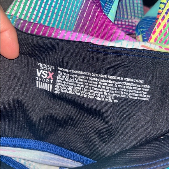 Victoria's Secret Blue and Pink Leggings Vibrant Design - Picture 3 of 3